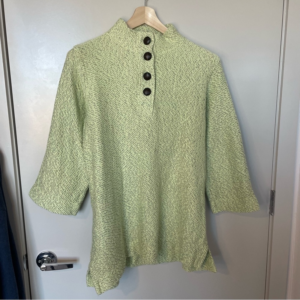 Soft Surroundings Textured Slouchy Nubby Sweater Tunic Style #25928 Green Size ?
